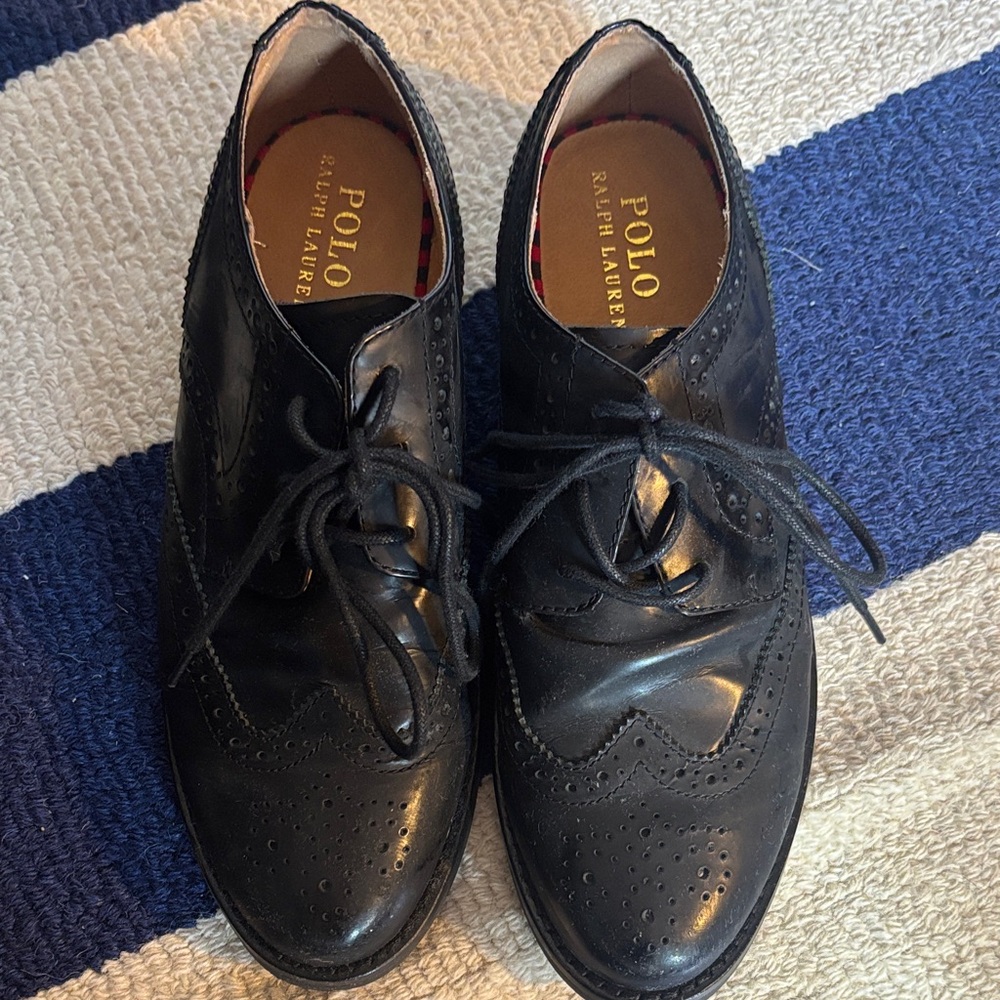 Polo by Ralph Lauren Boy’s EUC Black Brogue Oxfords Sz 5
